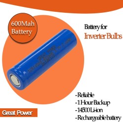 Long-lasting Backup: 600mA Rechargeable led bulb battery