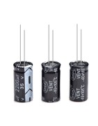 High-capacity, compact design—perfect for power supply, inverter, and LED driver circuits. Available from 1µF to 10,000µF, rated up to 450V for industrial and home applications. Stable performance in Indian conditions, withstanding high temperatures.
